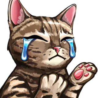 😭 แมว, ร้องไห้, เศร้า, น้ำตา, สัตว์, สัตว์เลี้ยง, สติกเกอร์ telegram sticker