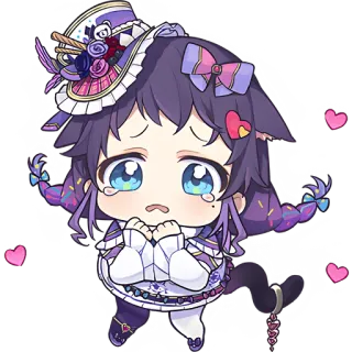 🥹 аниме девушка, плачет, грустно, чиби, каваи, мило telegram sticker