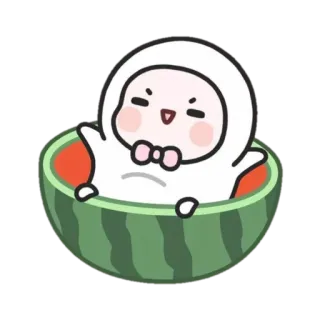 🐏 かわいい, 漫画, スイカ, カワイイ, ステッカー, フレンドリー, キャラクター telegram sticker