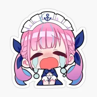 👾 Anime, Chibi, Menangis, Sedih, Kawaii, Maid telegram sticker