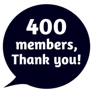 ❤ 400 members, Thank you! mitglieder, danke, feier, meilenstein whatsapp sticker