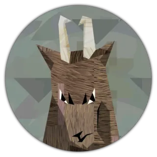 😶 animal, goat, mountain goat, geometric, illustration telegram sticker