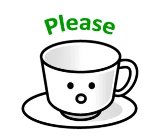 🙏 Please cup, tea, coffee, please, cute, request, kawaii telegram sticker
