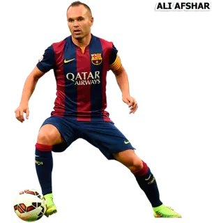 ⚽ Iniesta sepak bola, soccer, pemain, olahraga, atlet, Iniesta telegram sticker