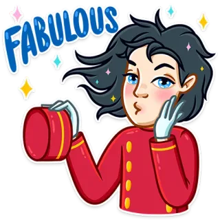 😚 FABULOUS fabuloso, botones, dibujos animados, elegante, elegante, chic telegram sticker