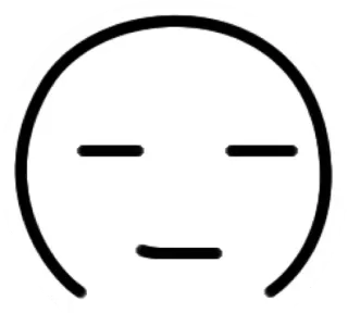 😑 minimalista, emoticon, semplice, faccia, line art telegram sticker