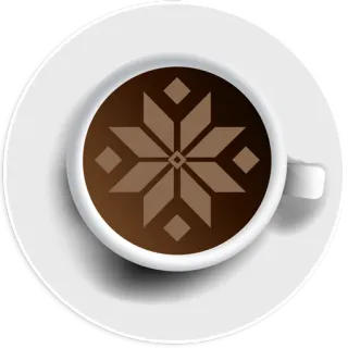⭐️ coffee, latte art, snowflake, drink, winter, beverage telegram sticker