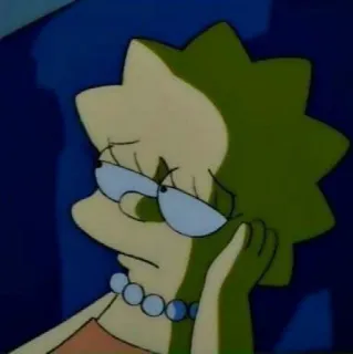 😒 Lisa Simpson The Simpsons мультфильм, Лиза Симпсон, Симпсоны, грустный, мультяшный персонаж telegram sticker