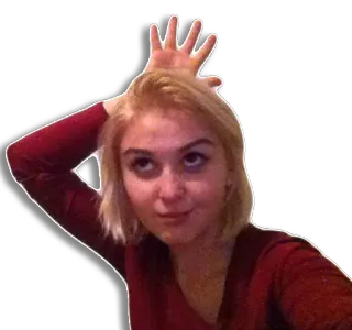 👑 persona, mujer, pelo rubio, gesto con la mano, tonto, mirando arriba telegram sticker