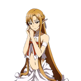 🤔 Asuna Sword Art Online อนิเมะ, ผู้หญิง, ตัวละคร, อาสึนะ, Sword Art Online telegram sticker