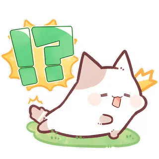 🤩 猫, 質問, 感嘆符, ステッカー, 混乱, 可愛い whatsapp sticker