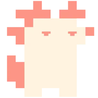 😀 axolotl, pixel art, mignon, monstre, animal, sticker whatsapp sticker