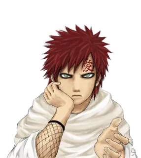 🤔 Gaara Naruto 愛 anime, manga, character, gaara, naruto, ninja telegram sticker