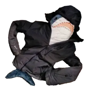 🤩 Tubarão, Pelúcia, Moletom com capuz, Roupa, Pelúcia, Engraçado, Meme whatsapp sticker
