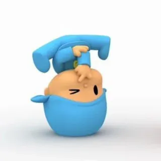 ☀️ Pocoyo мультфильм, ребенок, синий, милый telegram sticker