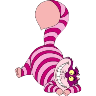 🤪 Cheshire Cat Alice in Wonderland 猫, 咧嘴笑, 紫色, 爱丽丝梦游仙境, 柴郡猫 whatsapp sticker