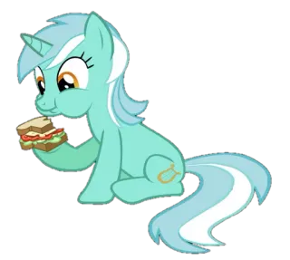 🍔 Pony, Sandwich, Cartoon, Tier, Süß, Essen whatsapp sticker