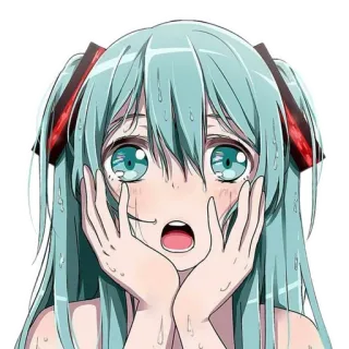 😱 Hatsune Miku Anime, Manga, Vocaloid, Hatsune Miku, Personaje, Sticker, Arte telegram sticker