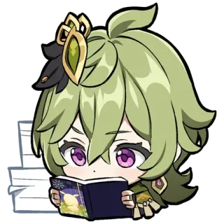 📚 Collei Genshin Impact Anime, Videojuego, Chica, Collei, Genshin Impact, Lindo, Libro whatsapp sticker