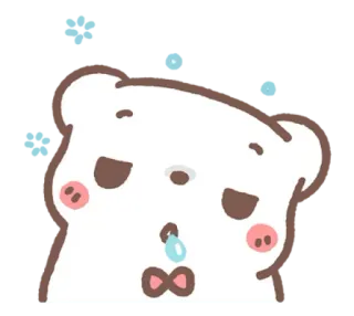 🧺 bear, cute, cartoon, sleepy, exhausted, animal whatsapp sticker