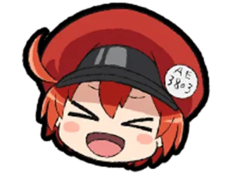 😆 AE 3803 Cells at Work!, sel darah merah, anime, kartun, stiker telegram sticker