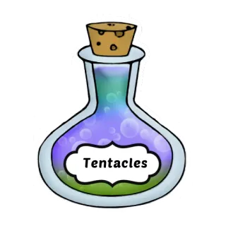 🍹 Tentacles potion, tentacles, magic, fantasy, bottle, liquid telegram sticker