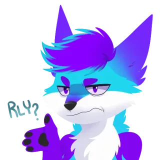 🤨 zorro, antro, furry, dibujo animado, personaje, expresión telegram sticker