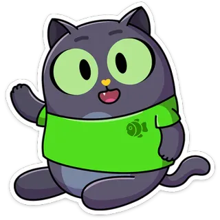 ⭐ cat, kitten, cute, friendly, cartoon, animal, sticker telegram sticker
