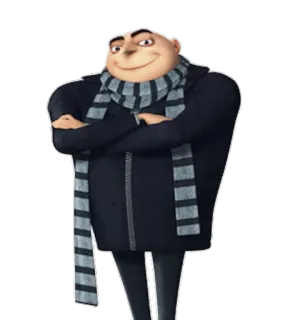 😏 Gru Despicable Me Gru, Cattivissimo Me, cartone animato, animazione, cattivo, sciarpa telegram sticker