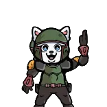 ✊ Tier, Hund, Helm, Gewehr, Soldat, Waffe, Cartoon, Schusswaffe telegram sticker