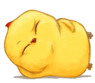😏 vogel, tier, küken, schlafend, niedlich, gelb telegram sticker