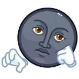😐 lua, rosto, desenho animado, apontando, luvas, personagem telegram sticker