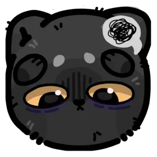 ☹️ кот, грустный, несчастный, измотанный, уставший, в стрессе, тревожный whatsapp sticker
