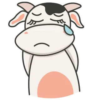 😢 vaca, triste, llorando, emoji, dibujos animados, animal whatsapp sticker