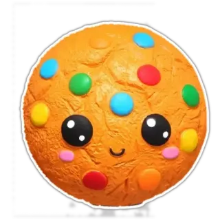 🍪 biscotto, cibo, dolce, carino, faccia, cartone animato, dolce whatsapp sticker