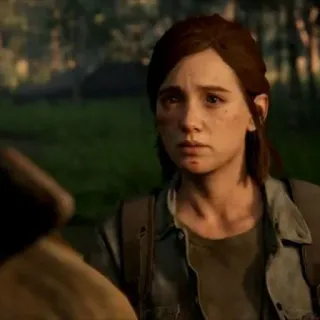 😥 Ellie Williams The Last of Us Part II videojuego, personaje, mujer, serio, ellie telegram sticker