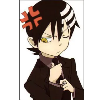 💢 Death the Kid Soul Eater Anime, Manga, Personaje, Death the Kid, Soul Eater, Enfadado whatsapp sticker