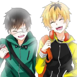 😎 Anime, Cartoni animati, Amici, Personaggi, Illustrazione telegram sticker