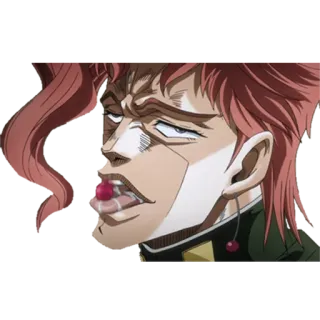 😏 Kakyoin Noriaki JoJo's Bizarre Adventure Anime, JoJo's Bizarre Adventure, Kakyoin Noriaki, Kirsche, Charakter telegram sticker
