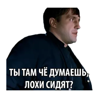 🐑 ТЫ ТАМ ЧЁ ДУМАЕШЬ, ЛОХИ СИДЯТ? russian, phrase, question, idiom telegram sticker