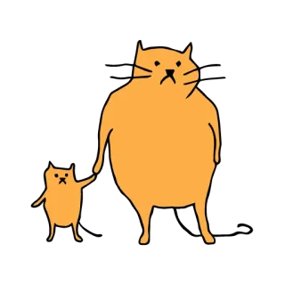 😒 고양이, 새끼 고양이, 주황색, 화난, 귀여운, 만화 telegram sticker