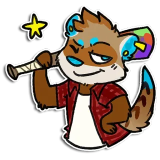 😉 animal, personnage, renard, dessin animé, mascotte, poilu whatsapp sticker