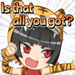 👊 Is that all you got? anime, tiger, girl, challenge, angry telegram sticker