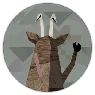 😶 deer, animal, geometric, sticker, illustration telegram sticker