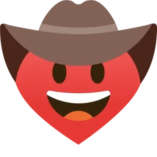 🌟 emoji, heart, cowboy hat, red, smiling telegram sticker