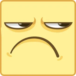 😕 Emoji, Smutny, Żółty, Kwadrat, Twarz, Wyraz telegram sticker