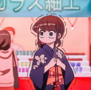 ⛓ Komi Shouko Komi Can't Communicate Anime, Komi Can't Communicate, Komi Shouko, Cute/Lindo/a, Chica, Nervioso/a, Manga, Japonés telegram sticker