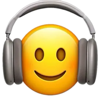 🎧 Biểu tượng cảm xúc, Mặt cười, Tai nghe, Âm nhạc, Nghe, Âm thanh whatsapp sticker