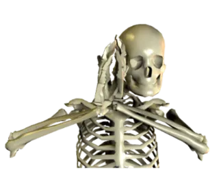 🙏 scheletro, ossa, anatomia, teschio, halloween telegram sticker