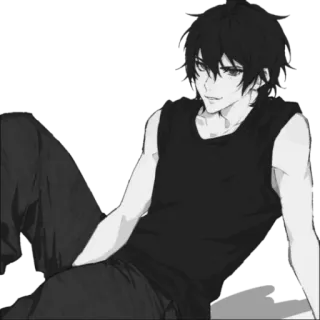 🪁 อนิเมะ, มังงะ, ผู้ชาย, เด็กผู้ชาย, ผมสีดำ telegram sticker
